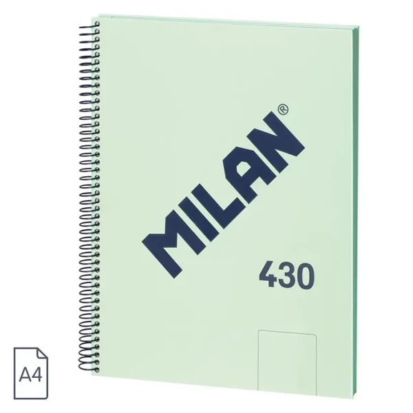 ZESZYT NOTES NA SPIRALI A4 MILAN GŁADKI 80 KARTEK HIT ZIELONY