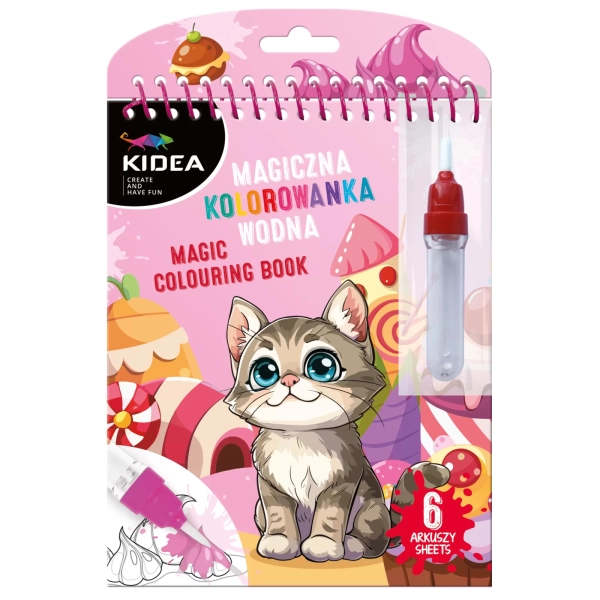 MAGICZNA WIELORAZOWA KOLOROWANKA WODNA KOTKI KIDEA