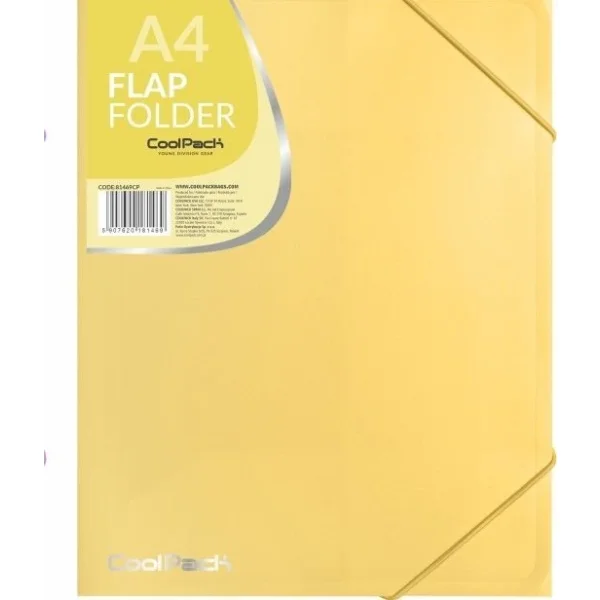 TECZKA A4 Z GUMKĄ PP COOLPACK PASTEL ŻÓŁTA