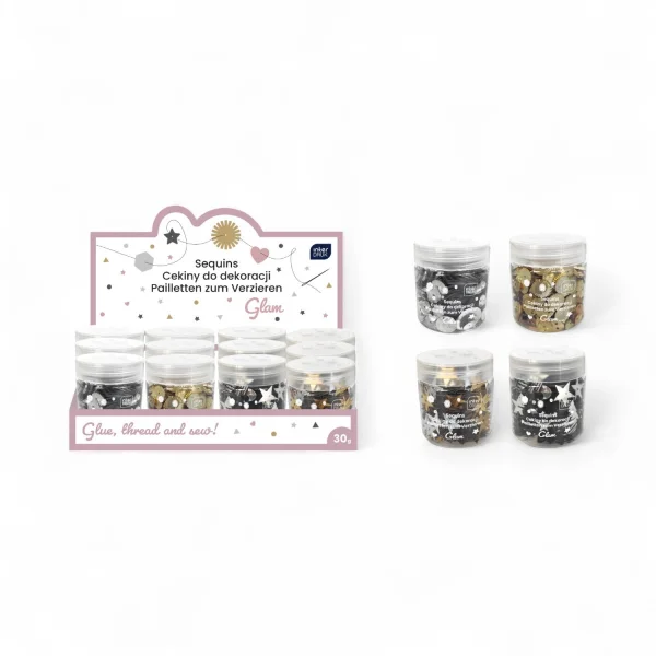 CEKINY DO DEKORACJI GLAM 30G INTERDRUK