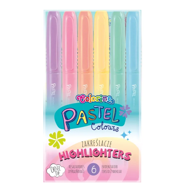 ZAKREŚLACZE 6 KOLORÓW PASTEL COLORINO 5907620184965