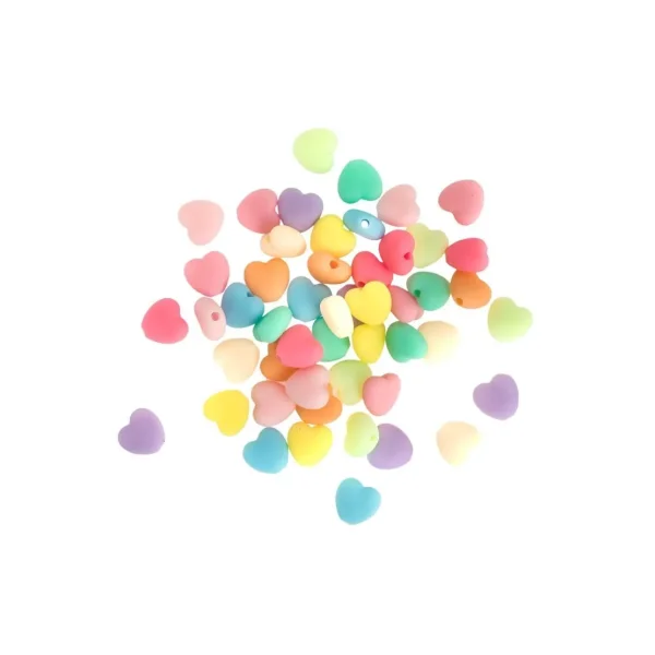 KORALIKI AKRYLOWE 50SZT MACARON HEARTS GRKO-159 DP CRAFT