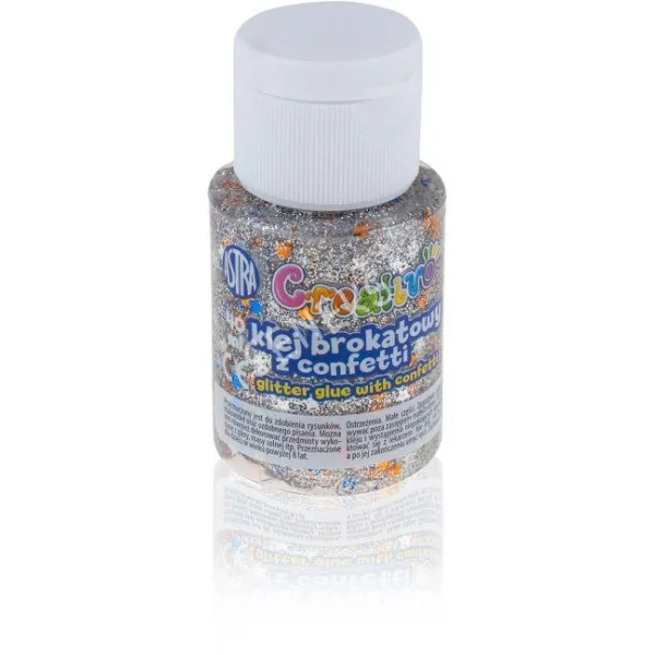 KLEJ BROKATOWY Z CONFETTI 40ML MIX ASTRA