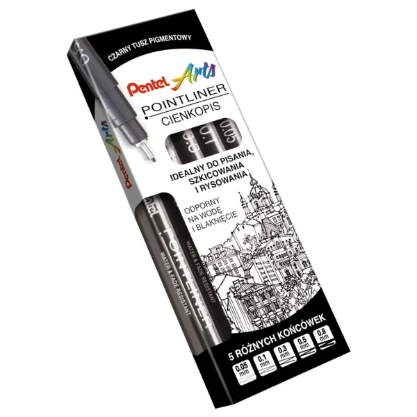 ZESTAW CIENKOPISÓW POINTLINER 5SZT PENTEL ARTS