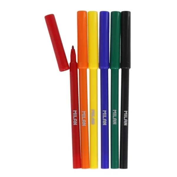 FLAMASTRY Z CIENKĄ KOŃCÓWKĄ 6 KOLORÓW MILAN 8411574047742