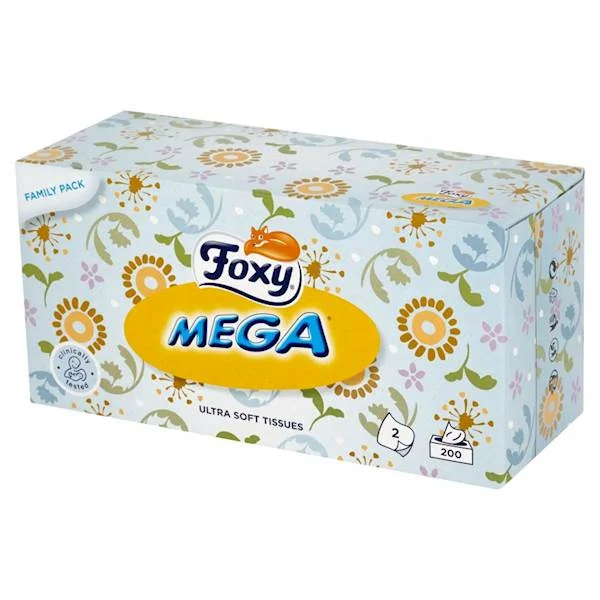 CHUSTECZKI HIGIENICZNE 200SZT BOX FOXY MEGA