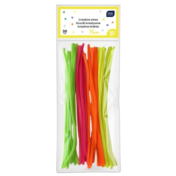 DRUCIKI KREATYWNE 30CM 32SZT NEON INTERDRUK