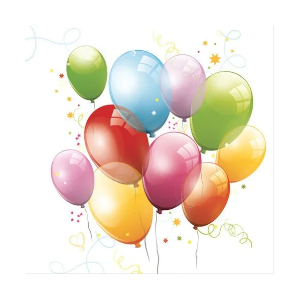 SERWETKI DAISY BIRTHDAY BALLOONS 33X33CM POL-MAK