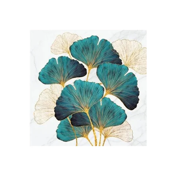 SERWETKI DAISY GOLD AND EMERALD GINKGO BILOBA 33X33CM POL-MAK