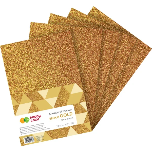 ARKUSZE PIANKOWE A4 5 SZT GOLD BROKAT HAPPY COLOR