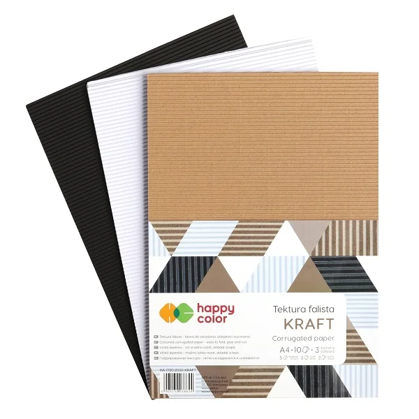 TEKTURA FALISTA KRAFT A4 10 HAPPY COLOR