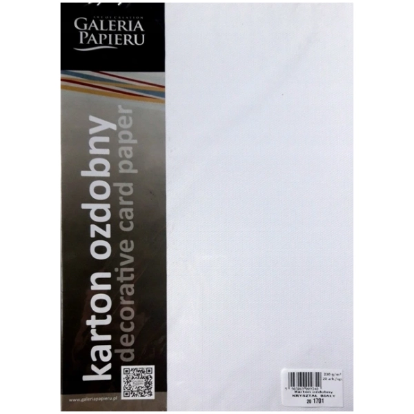 KARTON OZDOBNY KRYSZTAŁ BIAŁY 230G 20SZT GALERIA PAPIERU 201701