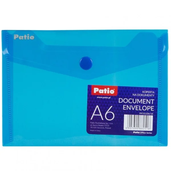KOPERTA NA DOKUMENTY A6 PATIO PAT6133A/18 NIEBIESKA