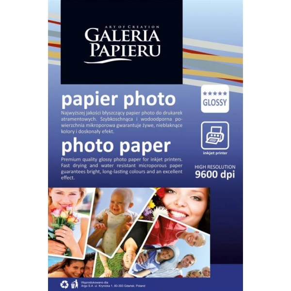 PAPIER FOTOGRAFICZNY GLOSSY 180G 10X15 50SZT GALERIA PAPIERU