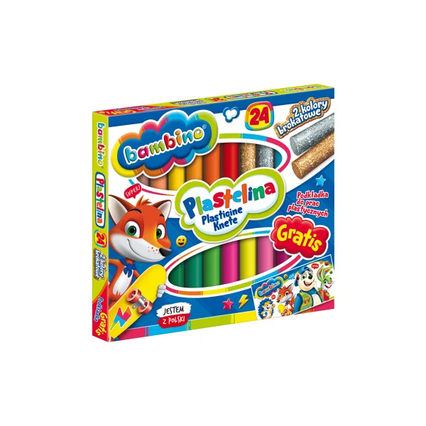 PLASTELINA 24 KOL Z PODKŁADKĄ BAMBINO