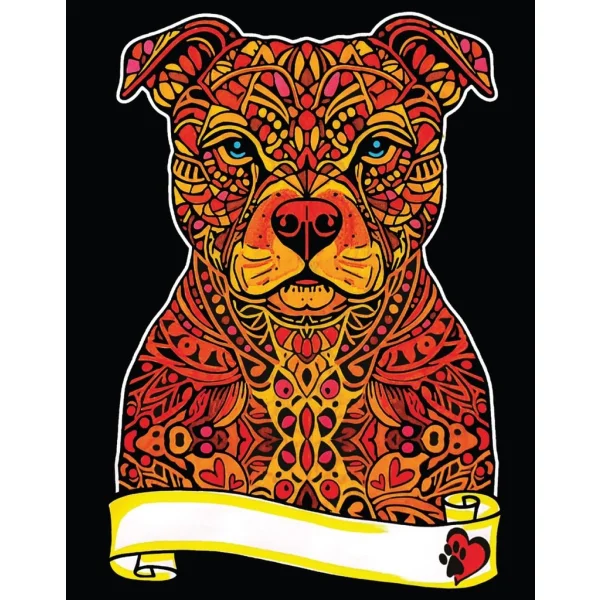 KOLOROWANKA WELWETOWA A4 PIES PITBUL COLORVELVET