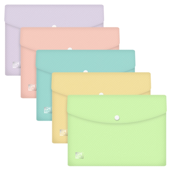TECZKA KOPERTOWA A5 PP NA ZATRZASK OXFORD URBAN PASTEL MIX