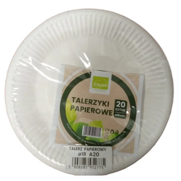 TALERZ PAPIEROWY 18CM 20 SZTUK