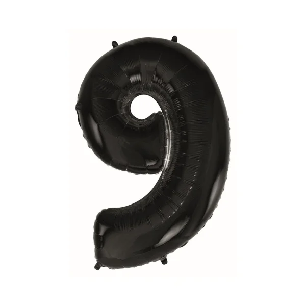BALON FOLIOWY 92 CM B&C GODAN CZARNY NUMER 9