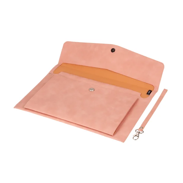 TECZKA A4 Z KIESZONKĄ NUBUK RÓŻOWA ANTRA