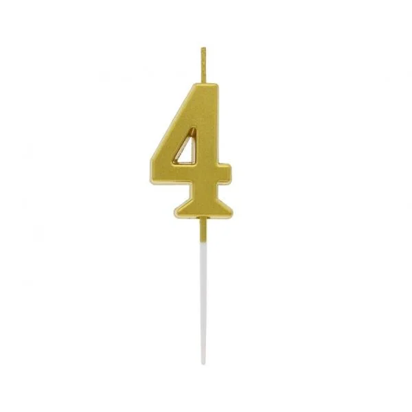 ŚWIECZKA PIKER B&C 4 METALICZNA ZŁOTA 9.5X2.3CM GODAN