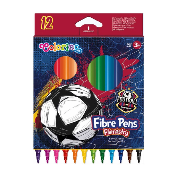 FLAMASTRY 12 KOL FOOTBALL COLORINO