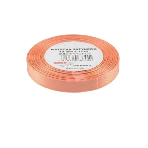 WSTĄŻKA SATYNOWA 12MM X 32M WS12-124 BREWIS ŁOSOSIOWA