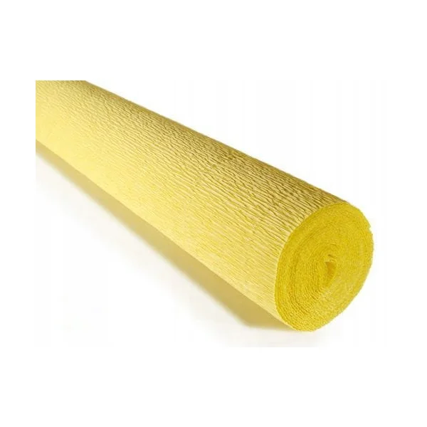BIBUŁA KREPINA DEKORACYJNA 50CM X 2,5M 180G 574 JASNO ŻÓŁTA