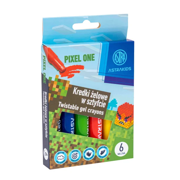 KREDKI ŻELOWE W SZTYFCIE 6KOL PIXEL ONE ASTRAKIDS HIT!!!
