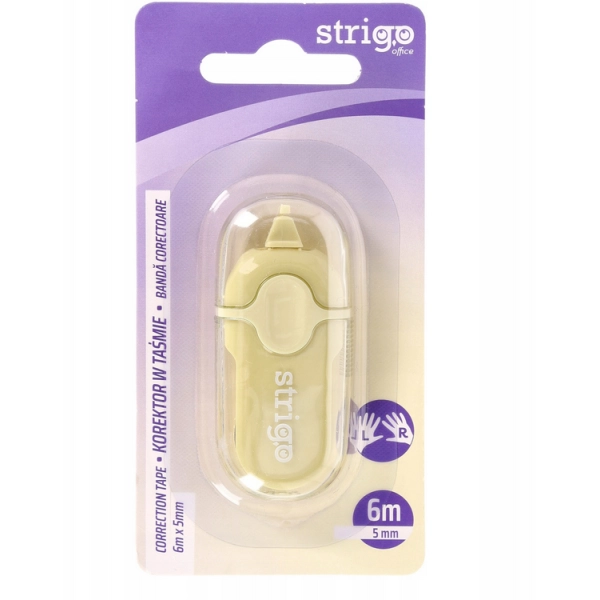 KOREKTOR W TAŚMIE MINI 5 MM X 6 M STRIGO ŻÓŁTY
