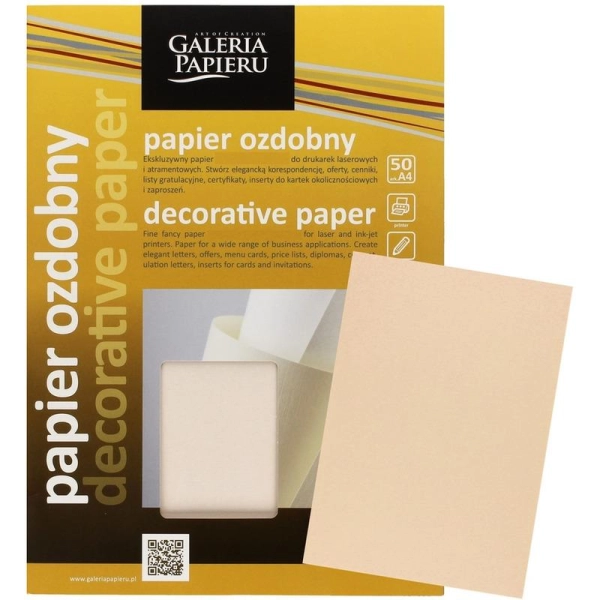 KARTON OZDOBNY LAID BEŻOWY OP 50SZT 110G GALERIA PAPIERU