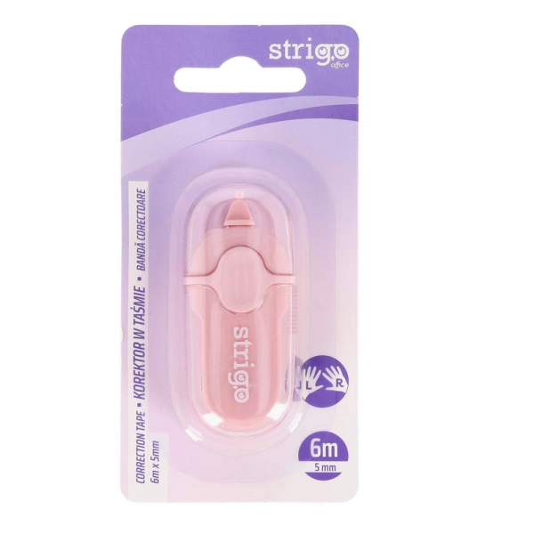 KOREKTOR W TAŚMIE MINI 5 MM X 6 M STRIGO RÓŻOWY