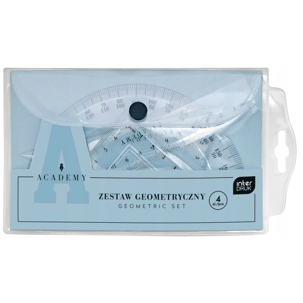 ZESTAW GEOMETRYCZNY W ETUI ACADEMY 4 EL. INTERDRUK