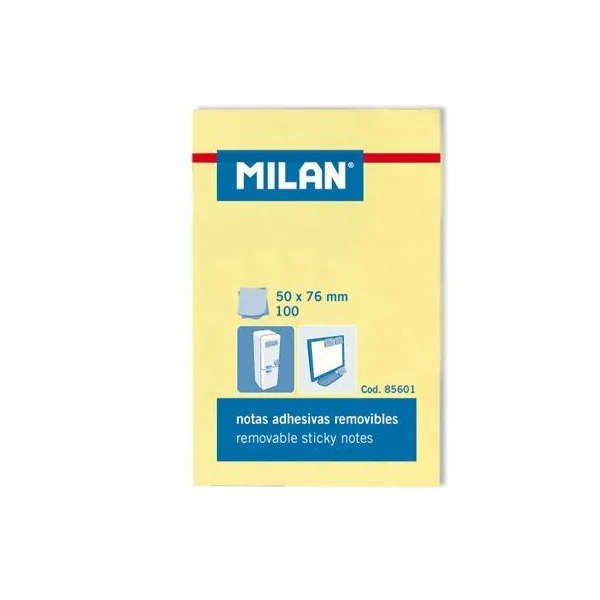 KARTECZKI SAMOPRZYLEPNE 50X76 MM MILAN ŻÓŁTE 8411574856016