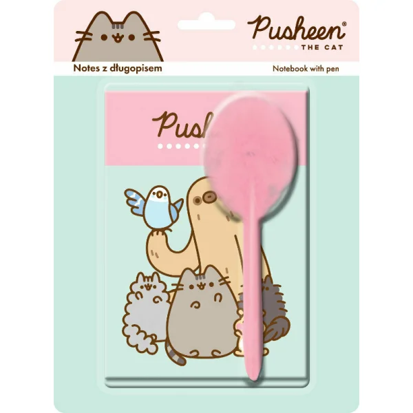 ZESTAW NOTES B5 40 LINIA Z DŁUGOPISEM PUSHEEN ST.MAJEWSKI HIT!!!