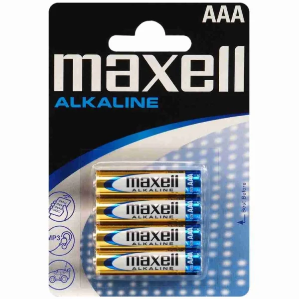 BATERIE MAXELL 4SZT ALKALICZNE AAA LR03 1,5V