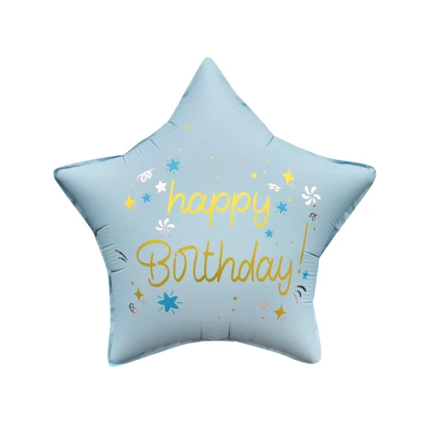 BALON FOLIOWY HAPPY BIRTHDAY GWIAZDA MATOWA J. NIEBIESKA 18" GODAN