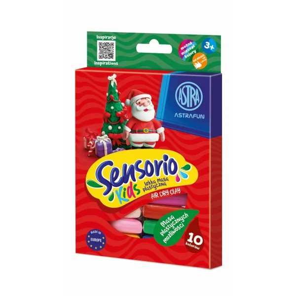 LEKKA MASA PLASTYCZNA SENSORIO KIDS 10KOL MIKOŁAJ MIX WZORÓW HIT!!!