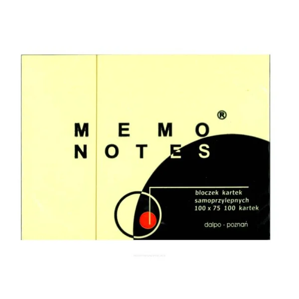 BLOCZEK KARTECZEK SAMOPRZYLEPNCH MEMO NOTES 100X75 100SZT ŻÓŁTE DALPO 5905833040030