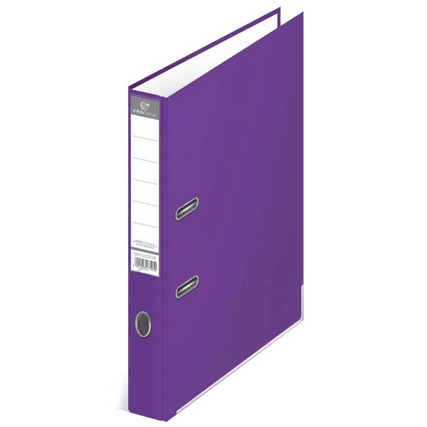 Segregator na dokumenty A4 50mm z dźwignią fioletowy INTERDRUK 5902277275950