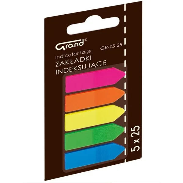 ZAKŁADKI INDEKSUJĄCE STRZAŁKI 45X12MM 25SZT GRAND