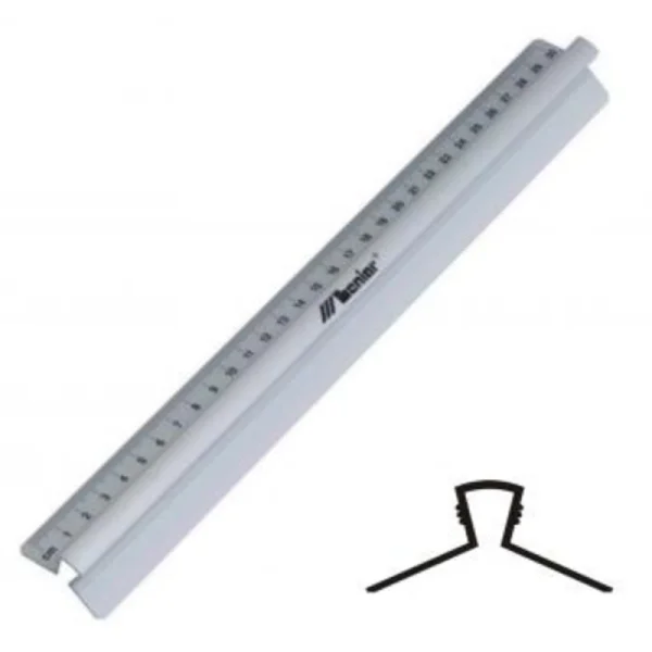 LINIJKA Z UCHWYTEM 30CM METALOWA LENIAR
