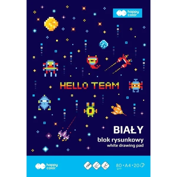 BLOK RYSUNKOWY A4 PIXI PLANET 80G HAPPY COLOR