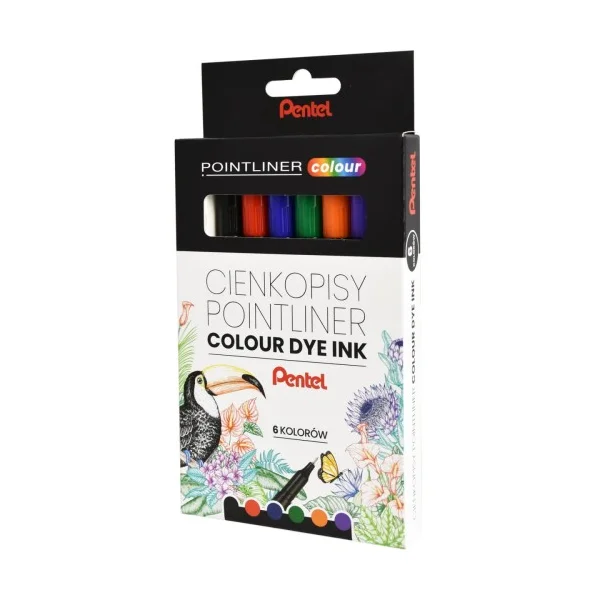ZESTAW CIENKOPIS POINTLINER COLOUR 6 KOL ABCDFV S40-ST6PL PENTEL