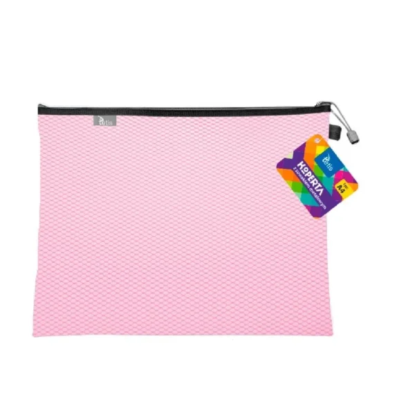 KOPERTA Z SUWAKIEM METALOWYM A4 36X27 CM RÓŻOWA TETIS