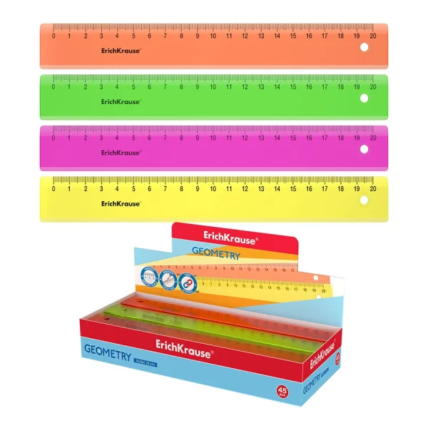 LINIJKA PLASTIKOWA NEON SOLID 20 CM ERICH KRAUSE