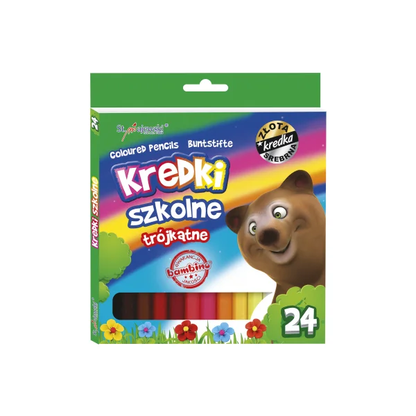 KREDKI SZKOLNE TRÓJKĄTRNE 24 KOL ST.MAJEWSKI