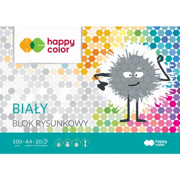 BLOK RYSUNKOWY A4 20 BIAŁY HAPPY COLOR
