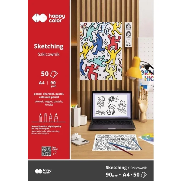 BLOK SZKICOWY MŁODY ARTYSTA A4 50 90G HAPPY COLOR