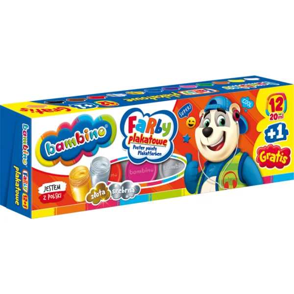FARBY PLAKATOWE 12+1 KOL 20ML BAMBINO